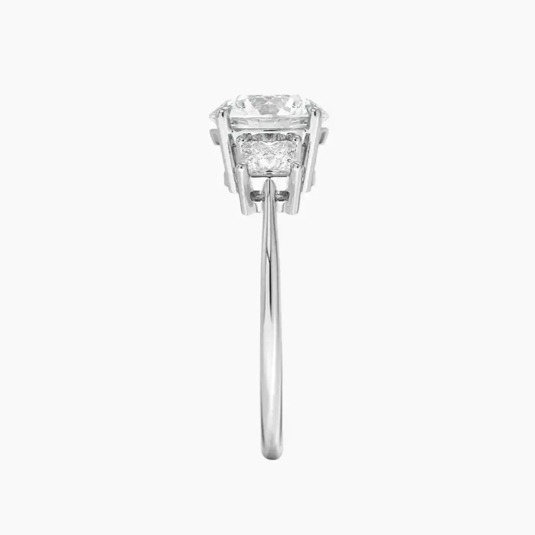Vespera Round Three Stone 1 Carat Lab Grown Diamond Engagement Ring in 14K Rose Gold