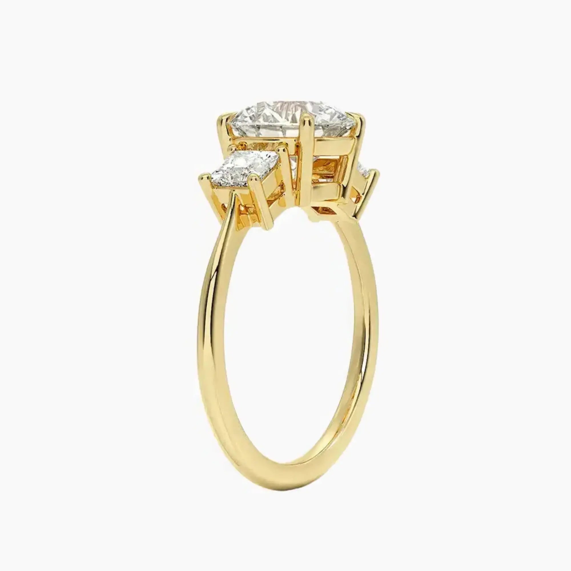 Vespera Round Three Stone 2 Carat Lab Grown Diamond Engagement Ring in 14K Rose Gold