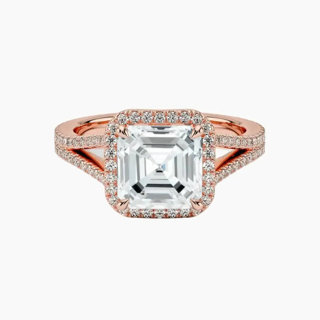 Zephyrine Asscher Designer 2.5 Carat Lab Grown Diamond Engagement Ring in 14K Yellow Gold