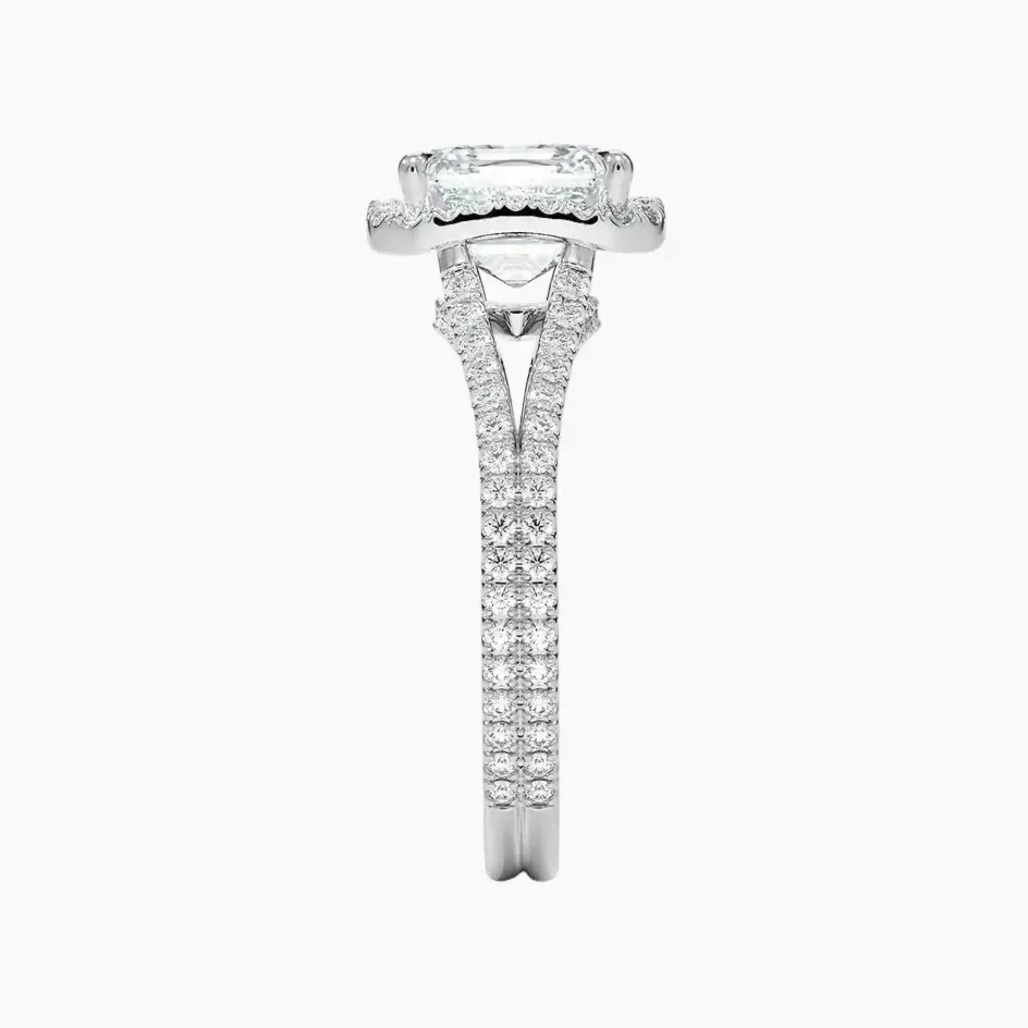 Zephyrine Asscher Designer 3 Carat Lab Grown Diamond Engagement Ring in 14K Rose Gold