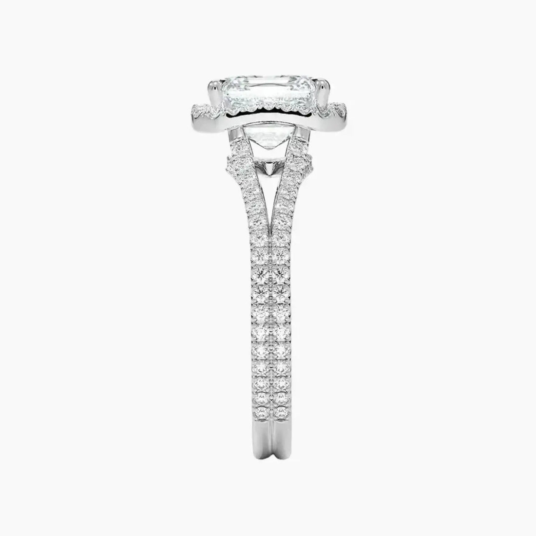 Zephyrine Asscher Designer 2 Carat Lab Grown Diamond Engagement Ring in 18K Rose Gold