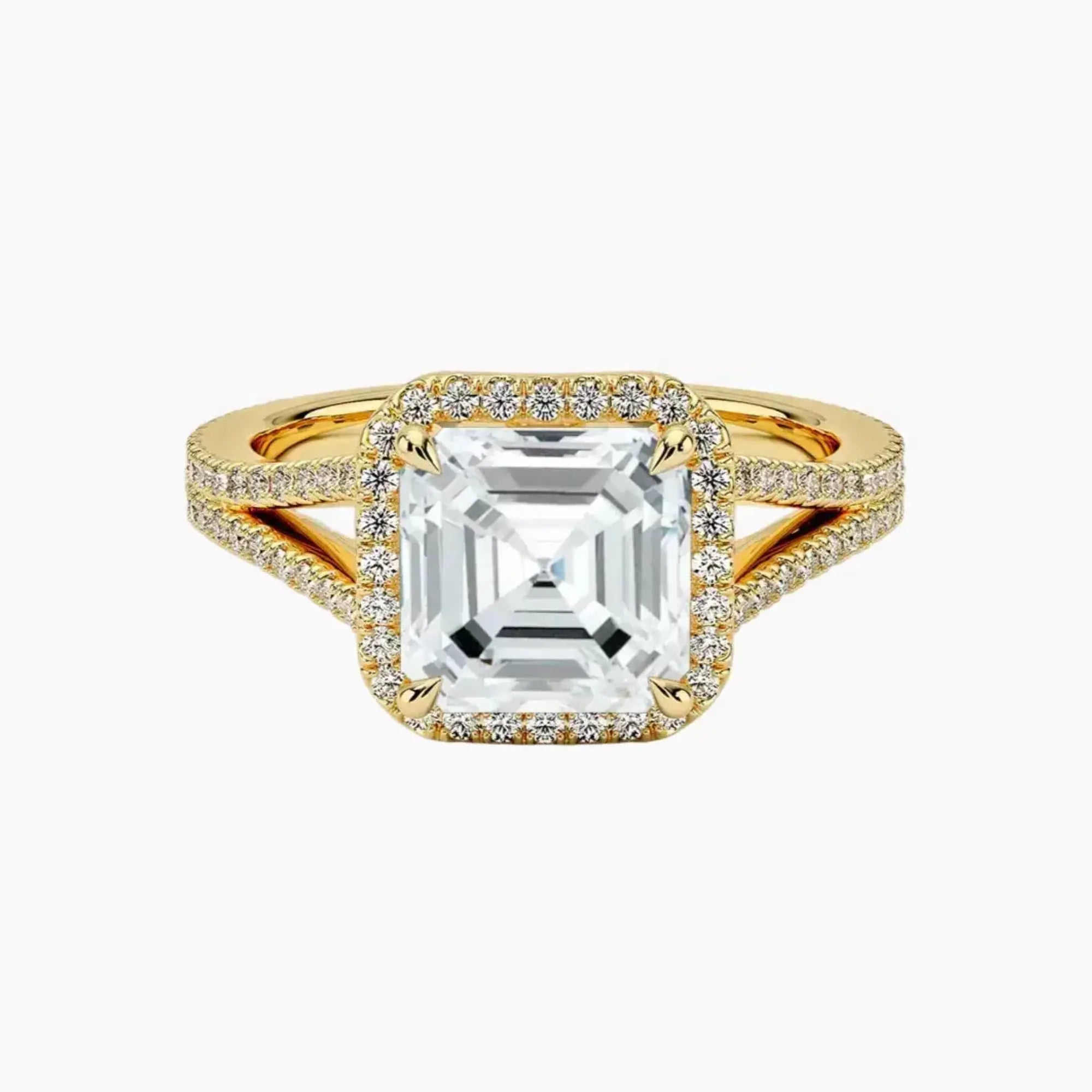 Zephyrine Asscher Designer 1.5 Carat Lab Grown Diamond Engagement Ring in 18K White Gold