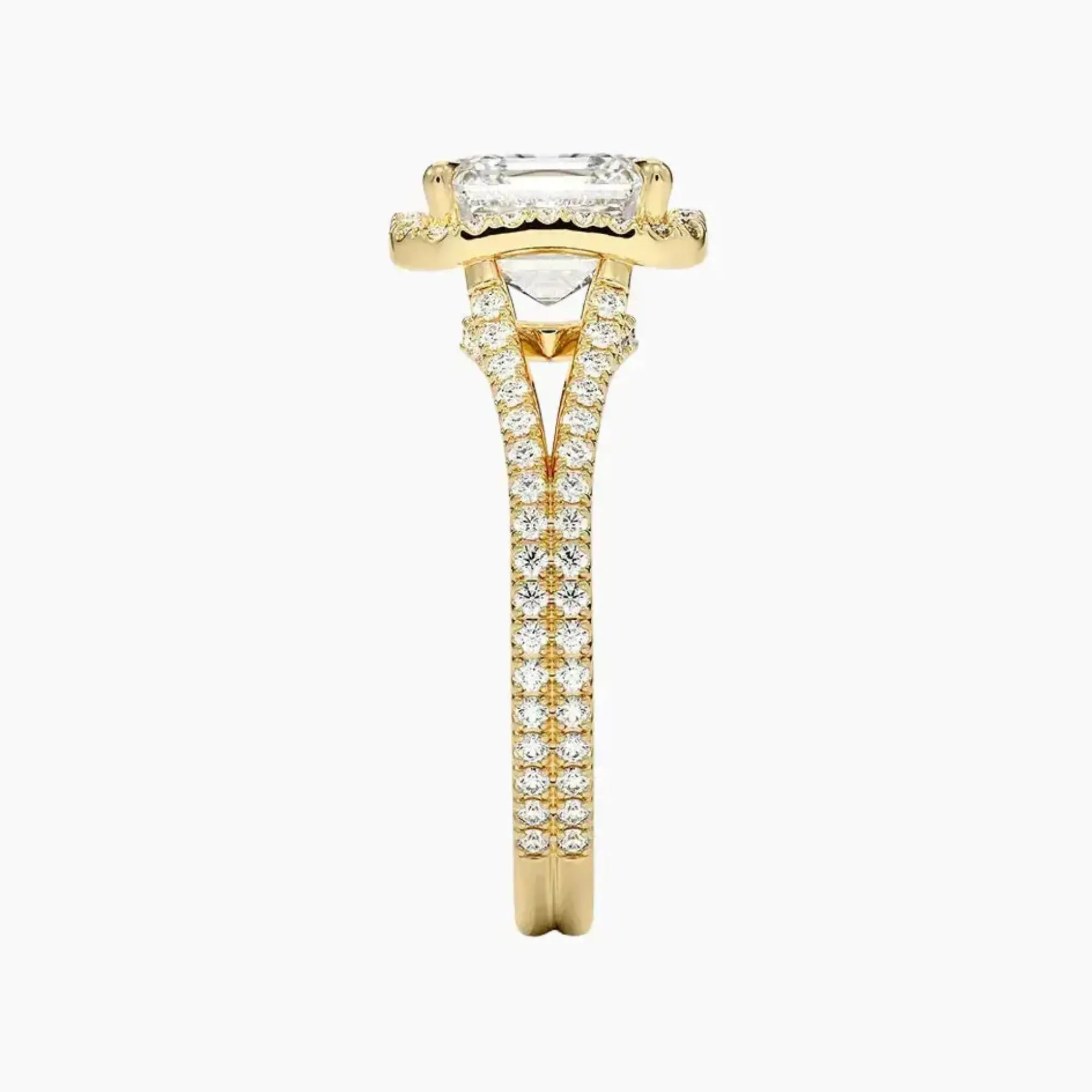 Zephyrine Asscher Designer Diamond Ring Setting in 14K Yellow Gold