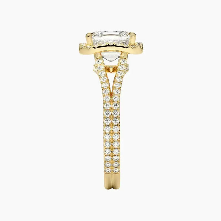 Zephyrine Asscher Designer 2 Carat Lab Grown Diamond Engagement Ring in 18K Rose Gold