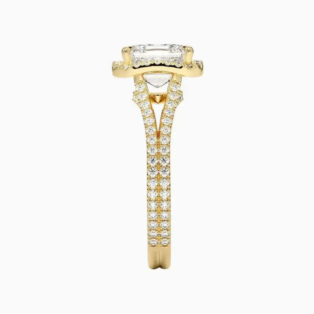 Zephyrine Asscher Designer Diamond Ring Setting in 14K White Gold