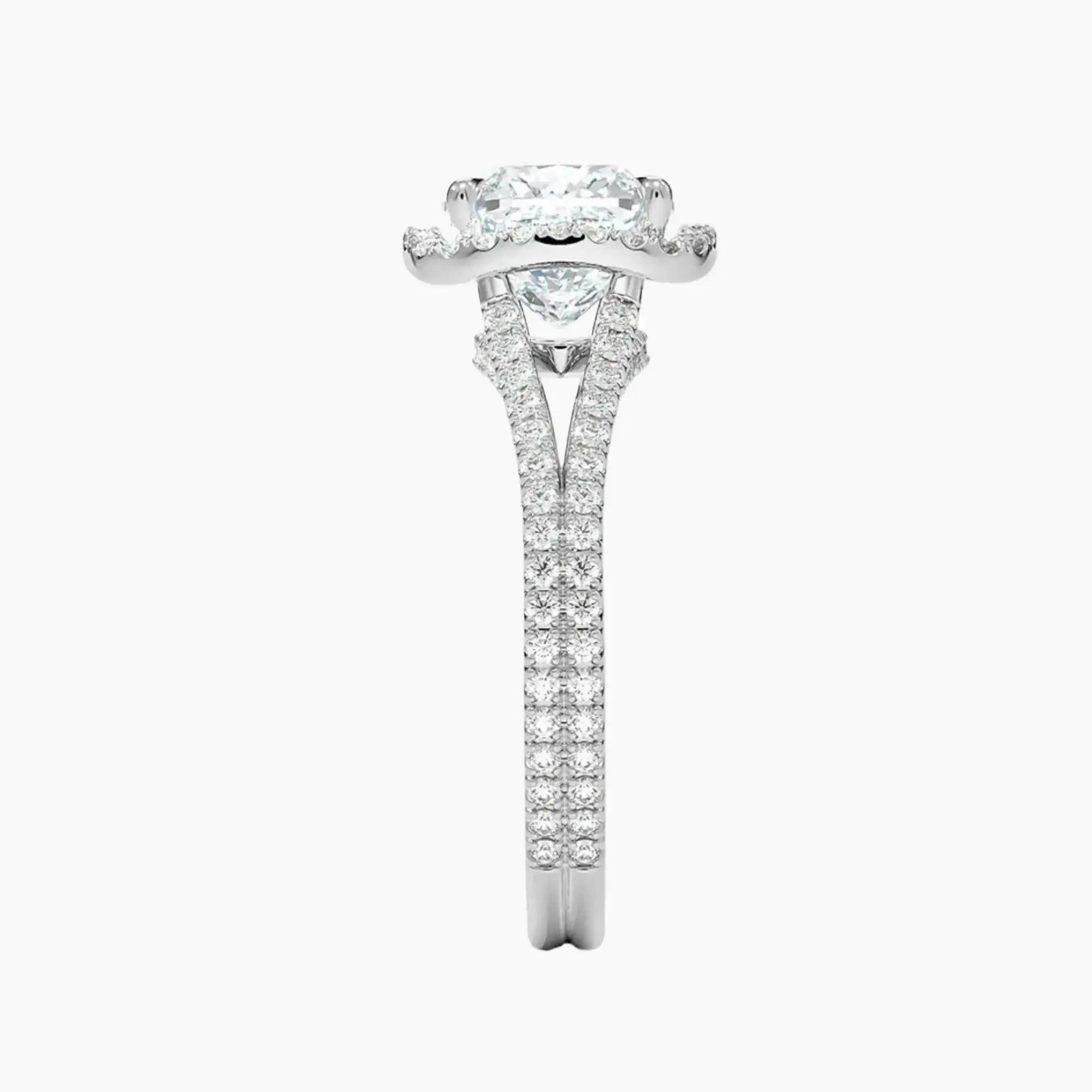 Zephyrine Cushion Designer Diamond Ring Setting in 18K White Gold