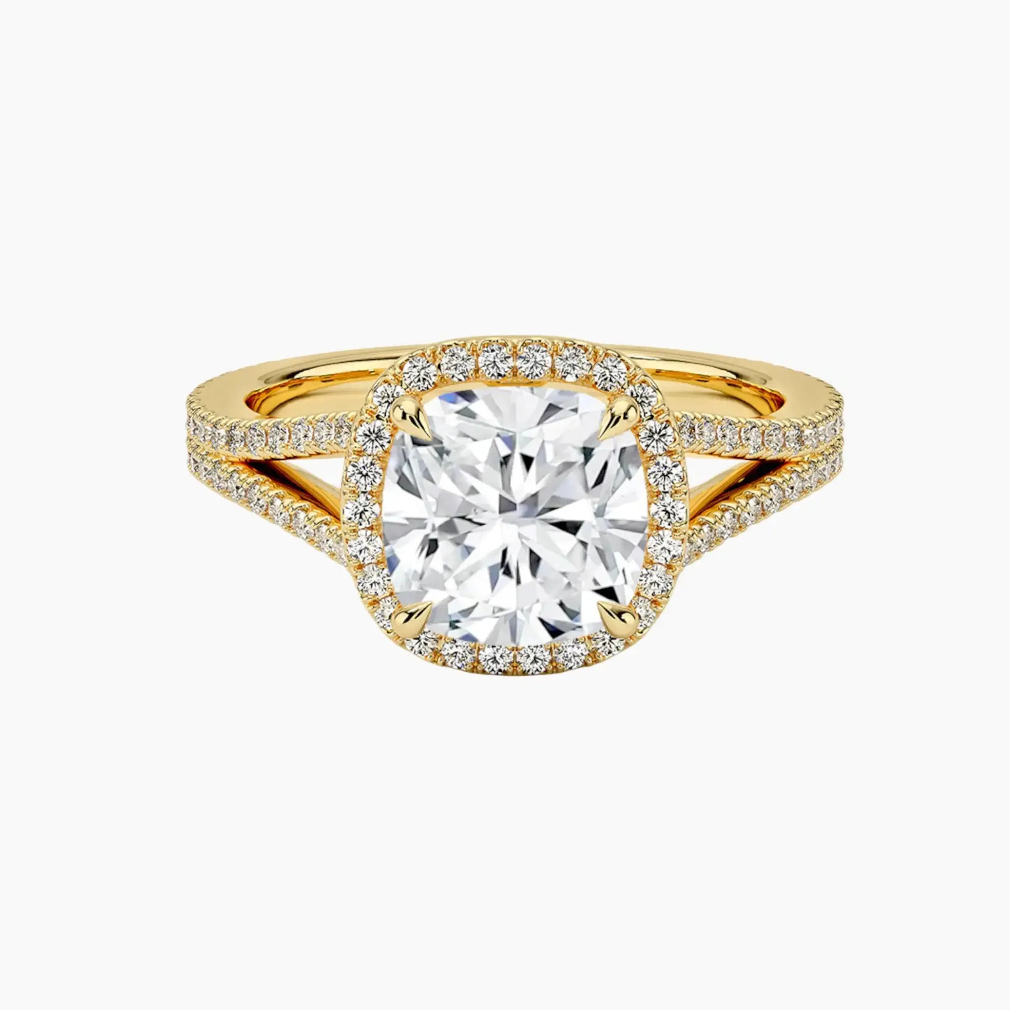 Zephyrine Cushion Designer 1 Carat Lab Grown Diamond Engagement Ring in 18K Rose Gold