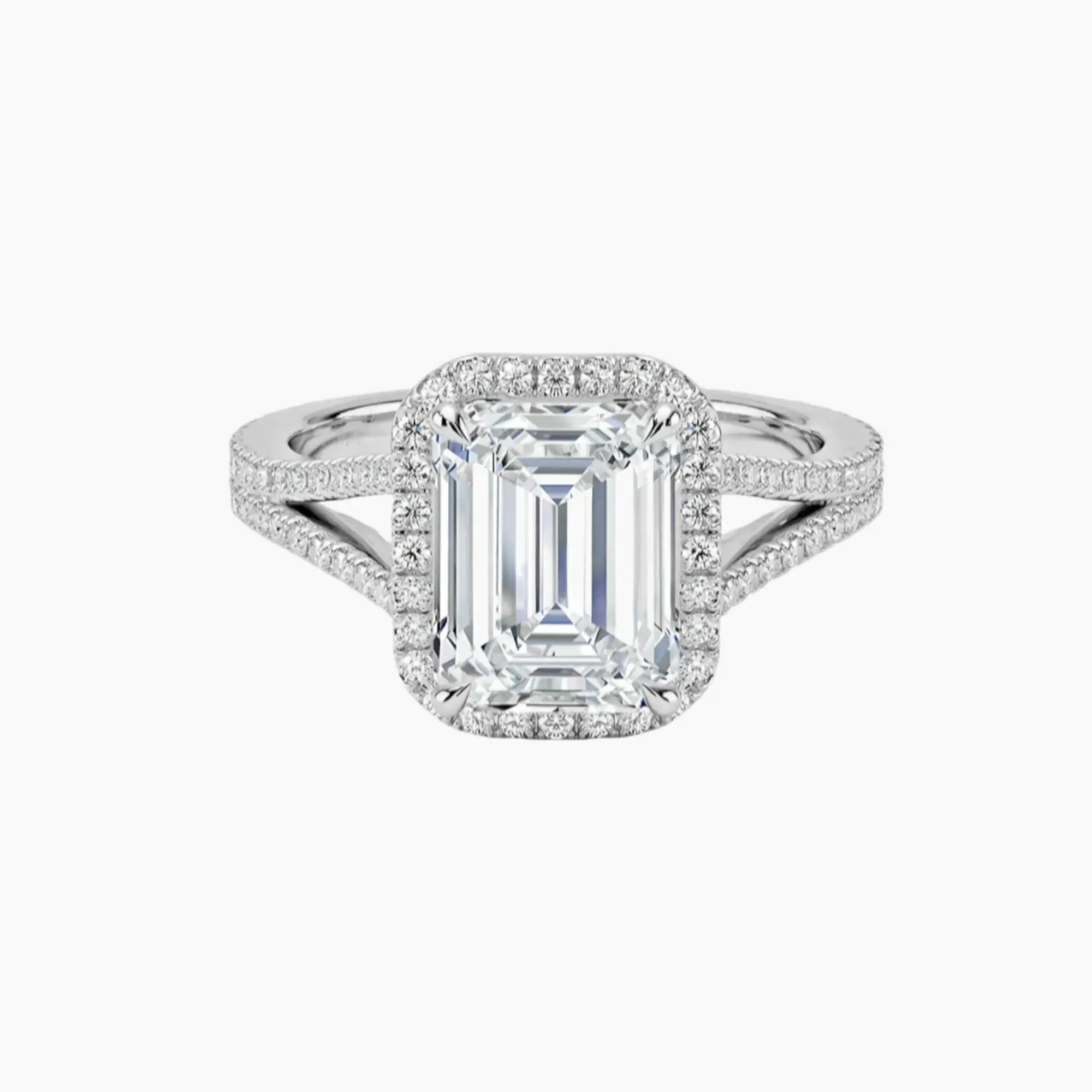 Zephyrine Emerald Designer 2.5 Carat Lab Grown Diamond Engagement Ring in 18K Yellow Gold