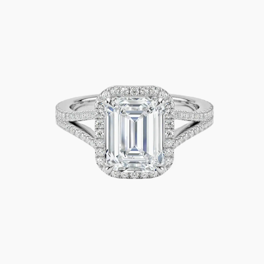 Zephyrine Emerald Designer 2.5 Carat Lab Grown Diamond Engagement Ring in 18K Yellow Gold