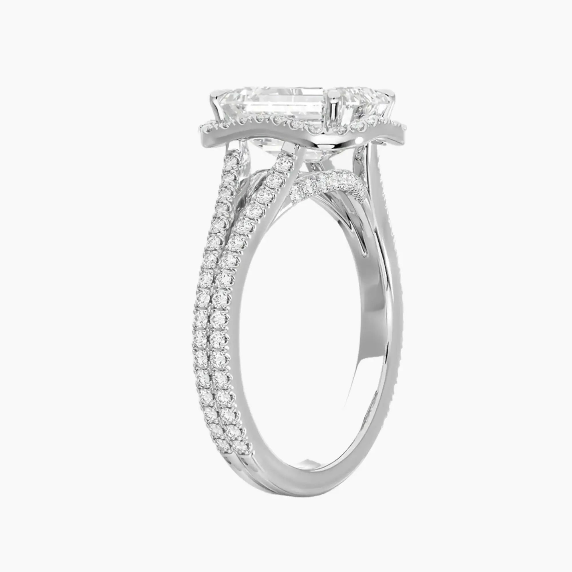 Zephyrine Emerald Designer 1.5 Carat Lab Grown Diamond Engagement Ring in 18K Yellow Gold