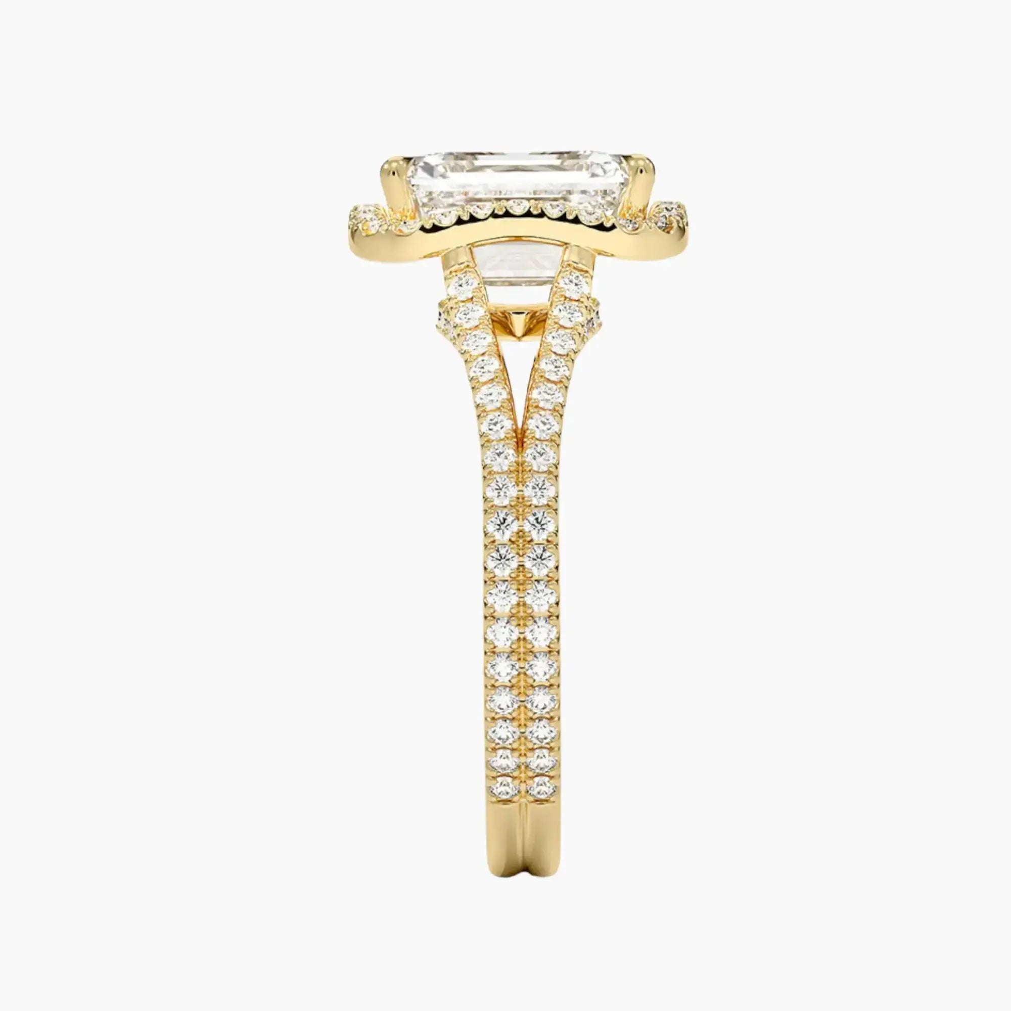 Zephyrine Emerald Designer Diamond Ring Setting in 18K Yellow Gold