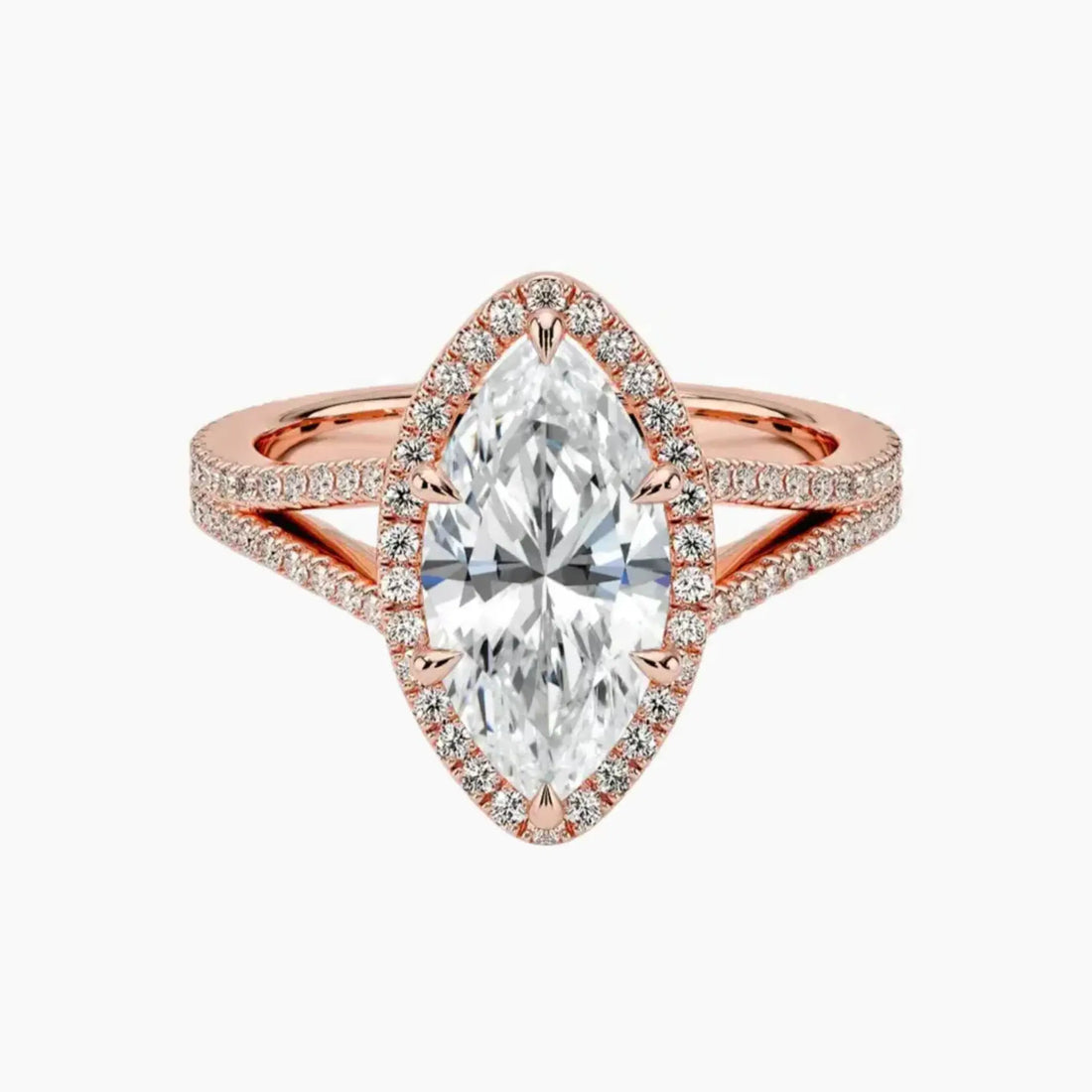 Zephyrine Marquise Designer 3 Carat Lab Grown Diamond Engagement Ring in 14K White Gold