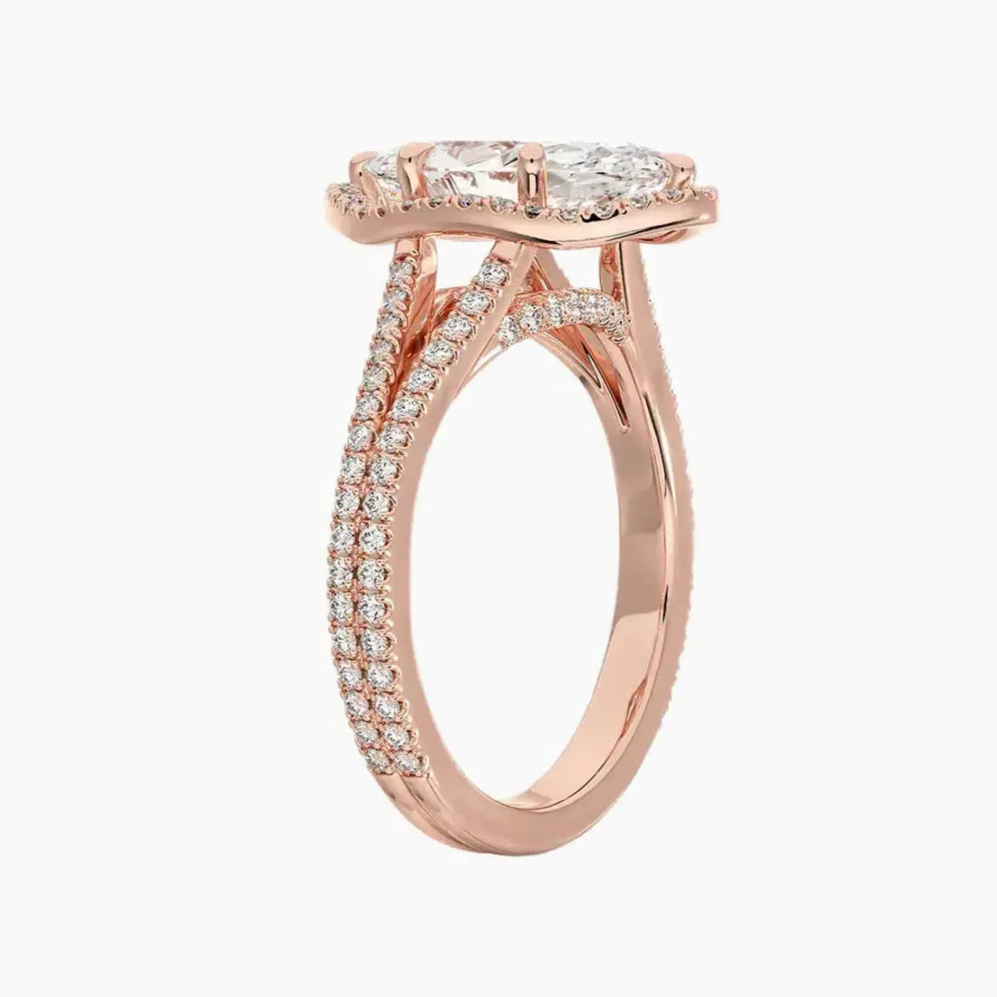 Zephyrine Marquise Designer Diamond Ring Setting in 18K Rose Gold