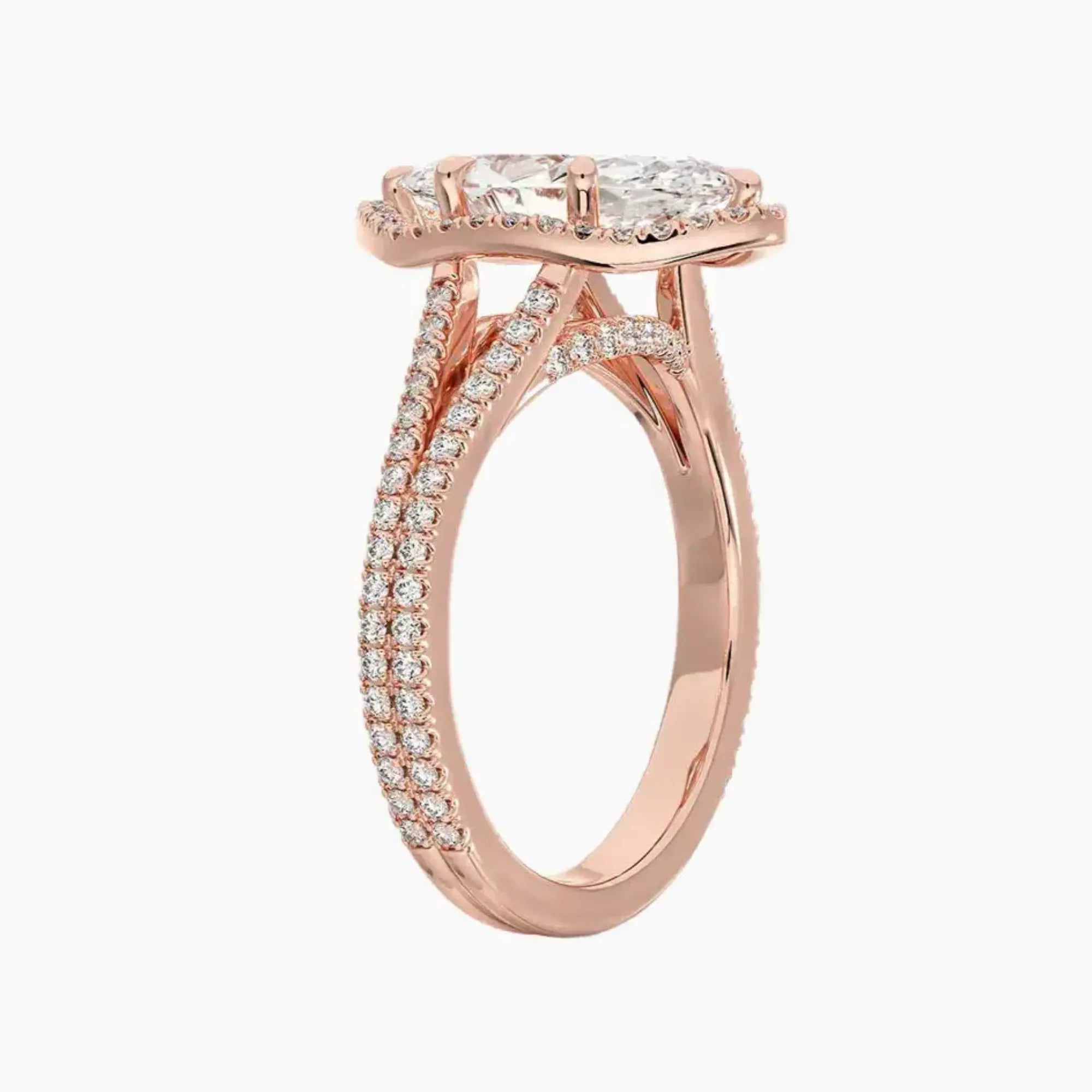Zephyrine Marquise Designer Diamond Ring Setting in 14K Rose Gold