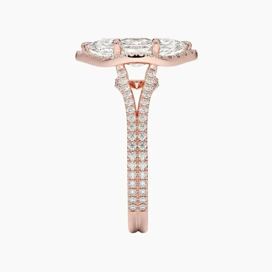 Zephyrine Marquise Designer 3 Carat Lab Grown Diamond Engagement Ring in 14K White Gold