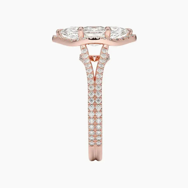 Zephyrine Marquise Designer 3 Carat Lab Grown Diamond Engagement Ring in 18K Yellow Gold