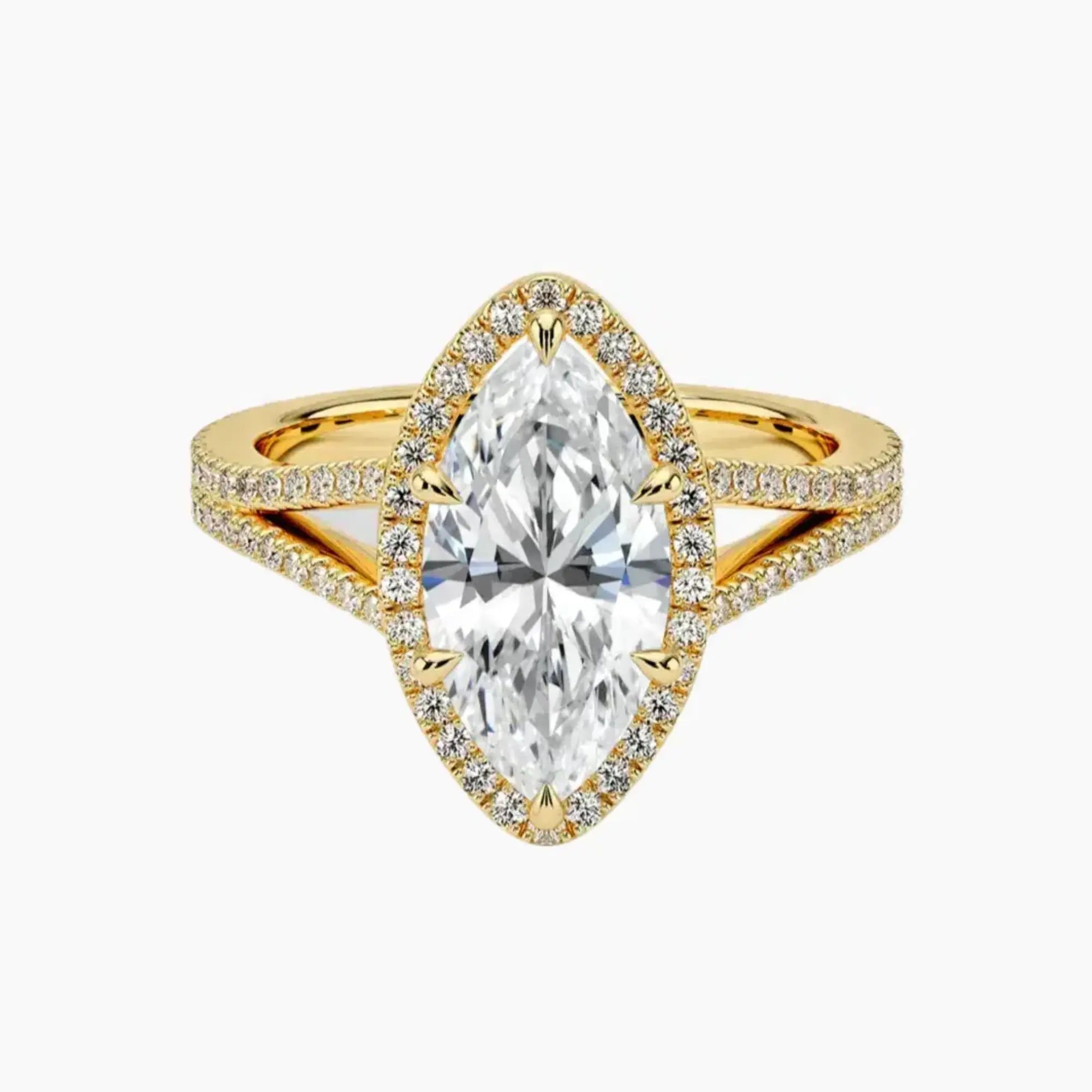 Zephyrine Marquise Designer 1.5 Carat Lab Grown Diamond Engagement Ring in 18K White Gold