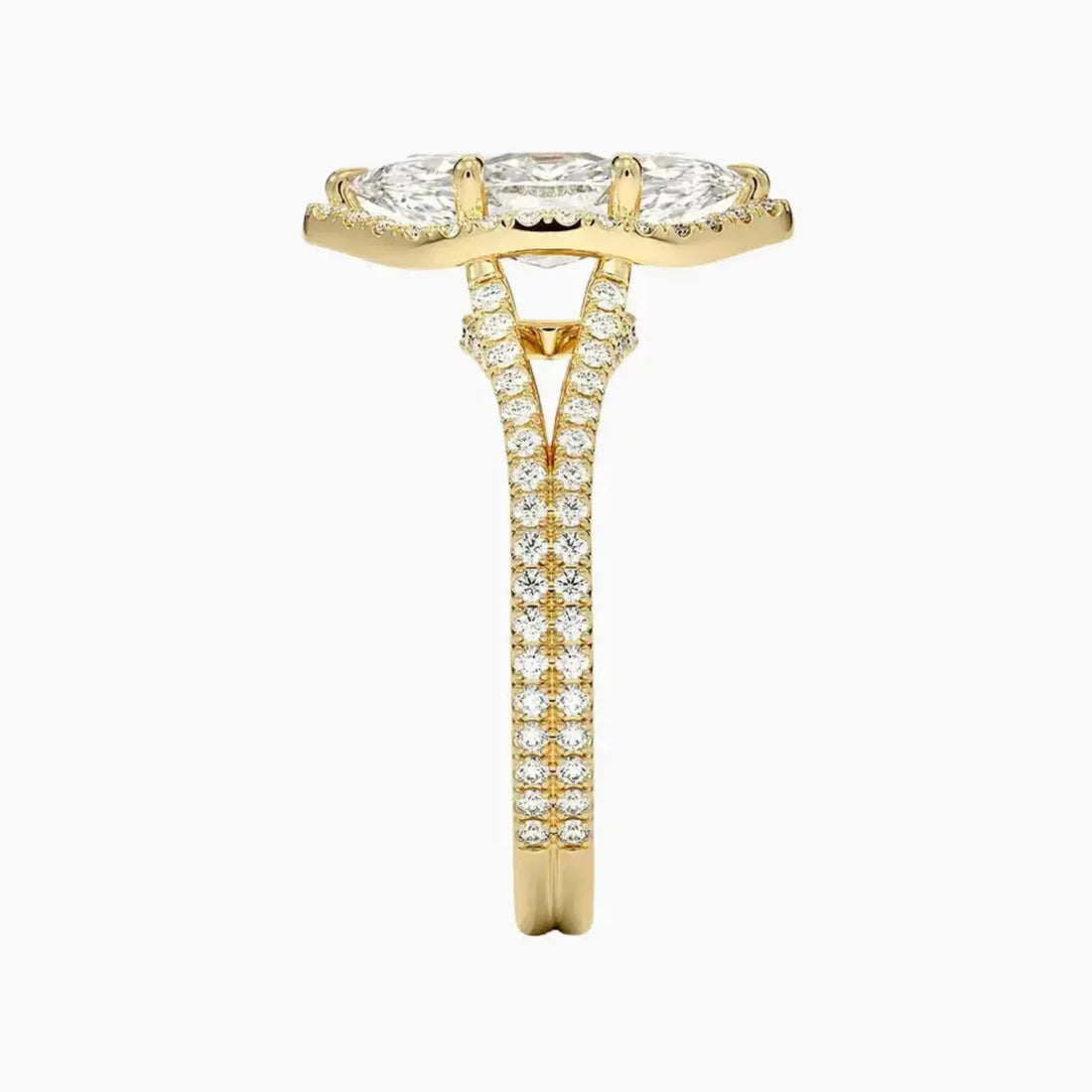 Zephyrine Marquise Designer 3 Carat Lab Grown Diamond Engagement Ring in 18K White Gold