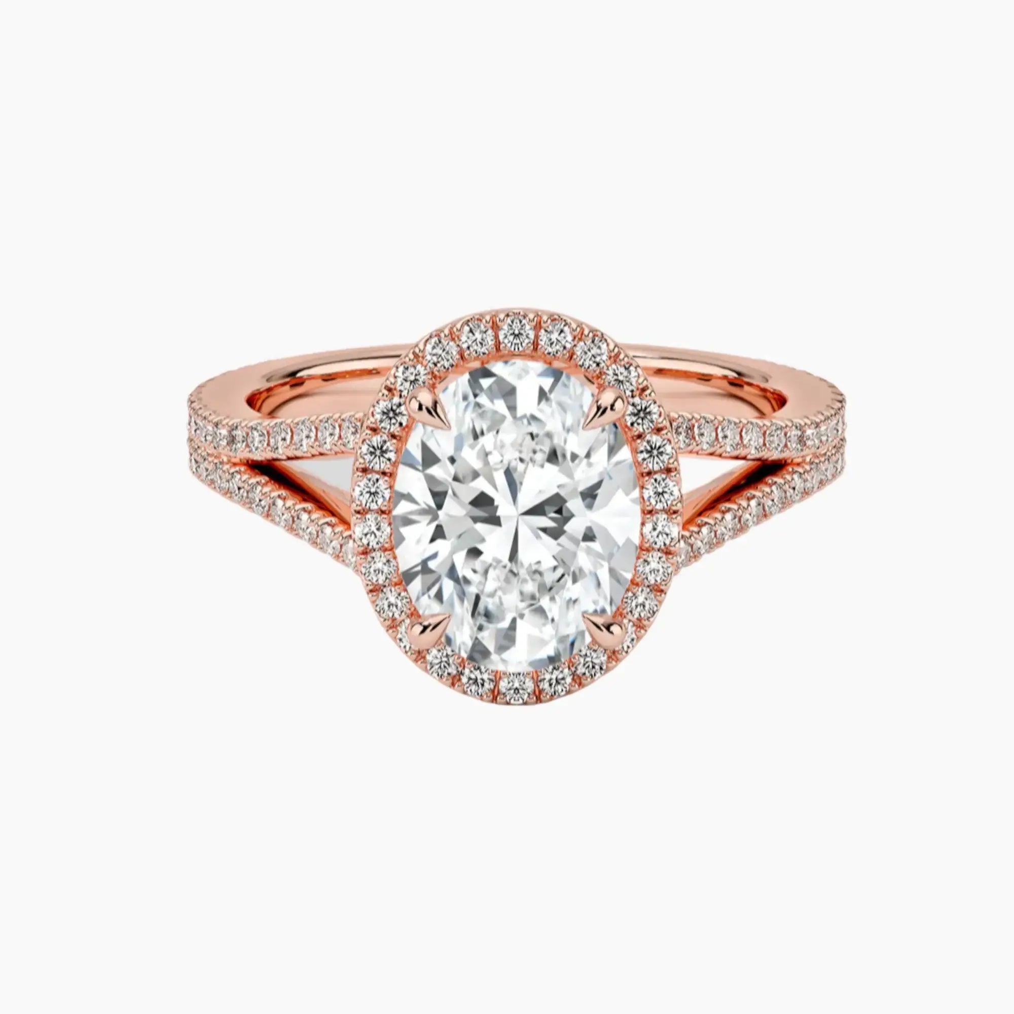 Zephyrine Oval Designer 1 Carat Lab Grown Diamond Engagement Ring in 14K Yellow Gold