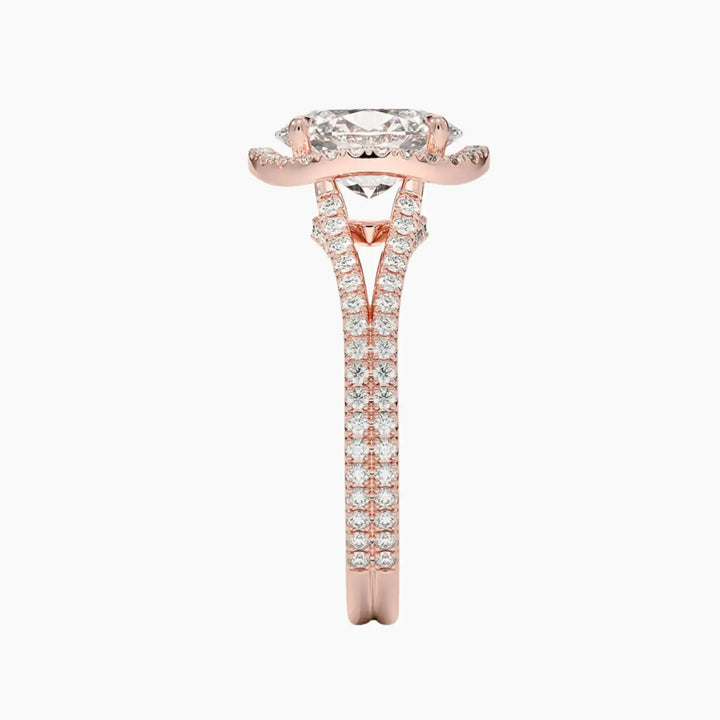 Zephyrine Oval Designer 2 Carat Lab Grown Diamond Engagement Ring in 14K Yellow Gold