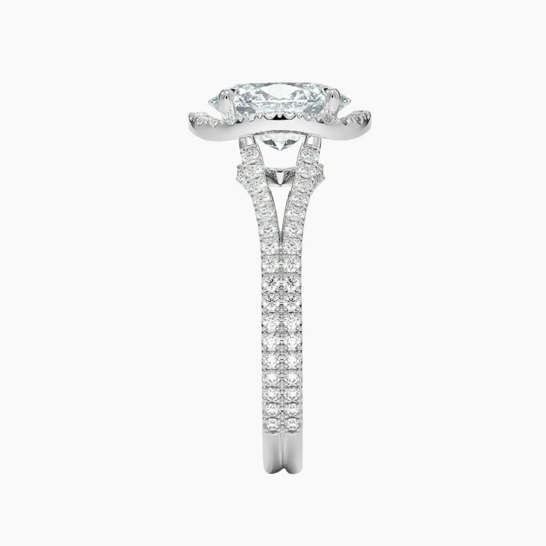 Zephyrine Oval Designer 1 Carat Lab Grown Diamond Engagement Ring in 18K Rose Gold
