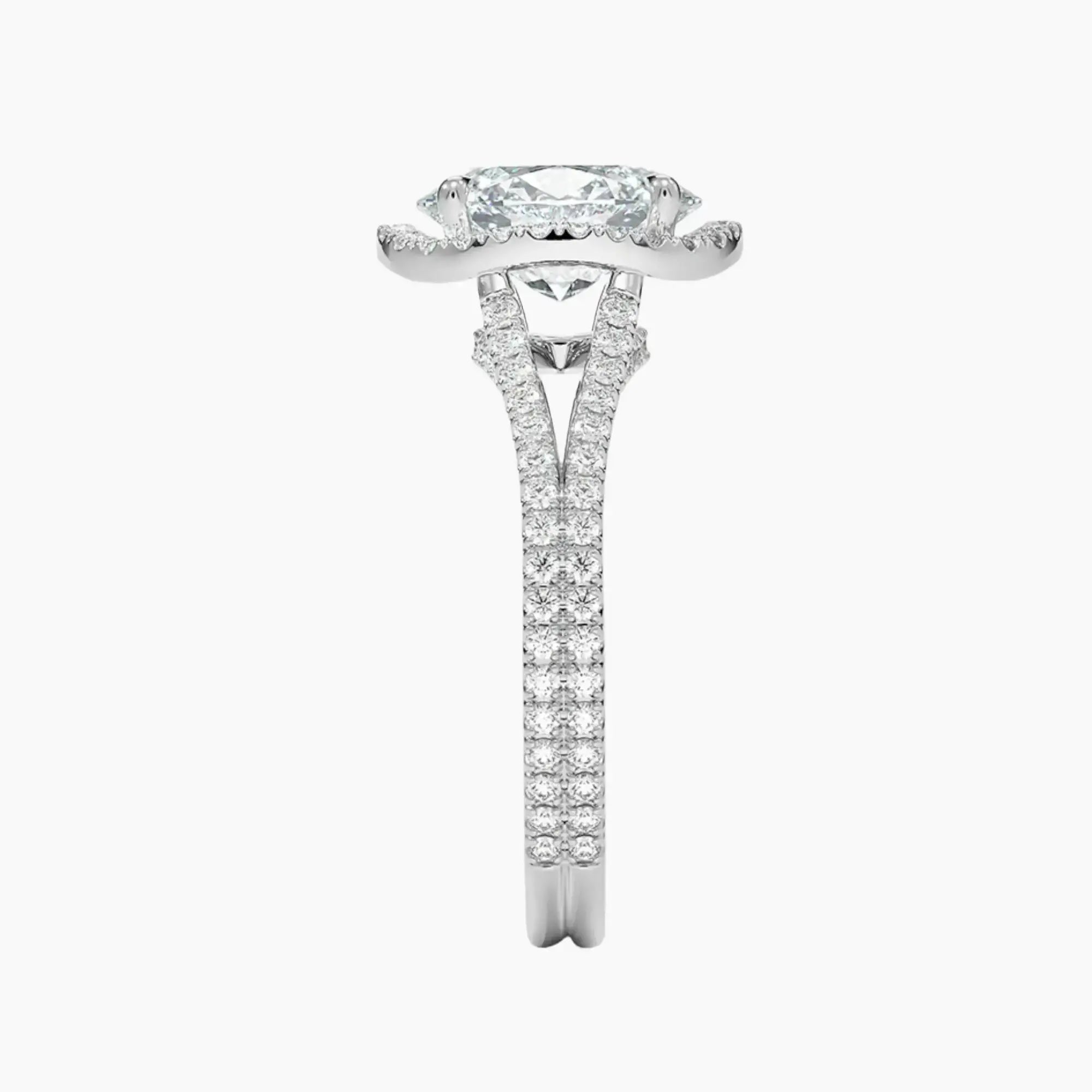 Zephyrine Oval Designer Diamond Ring Setting in 14K Yellow Gold