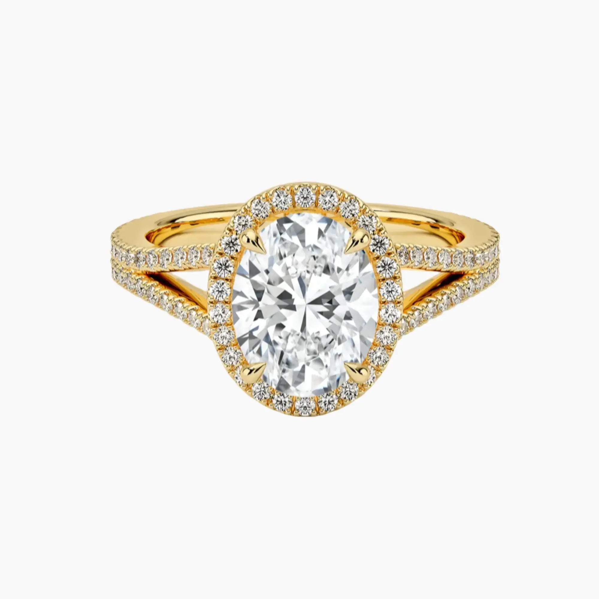 Zephyrine Oval Designer Diamond Ring Setting in 14K Rose Gold