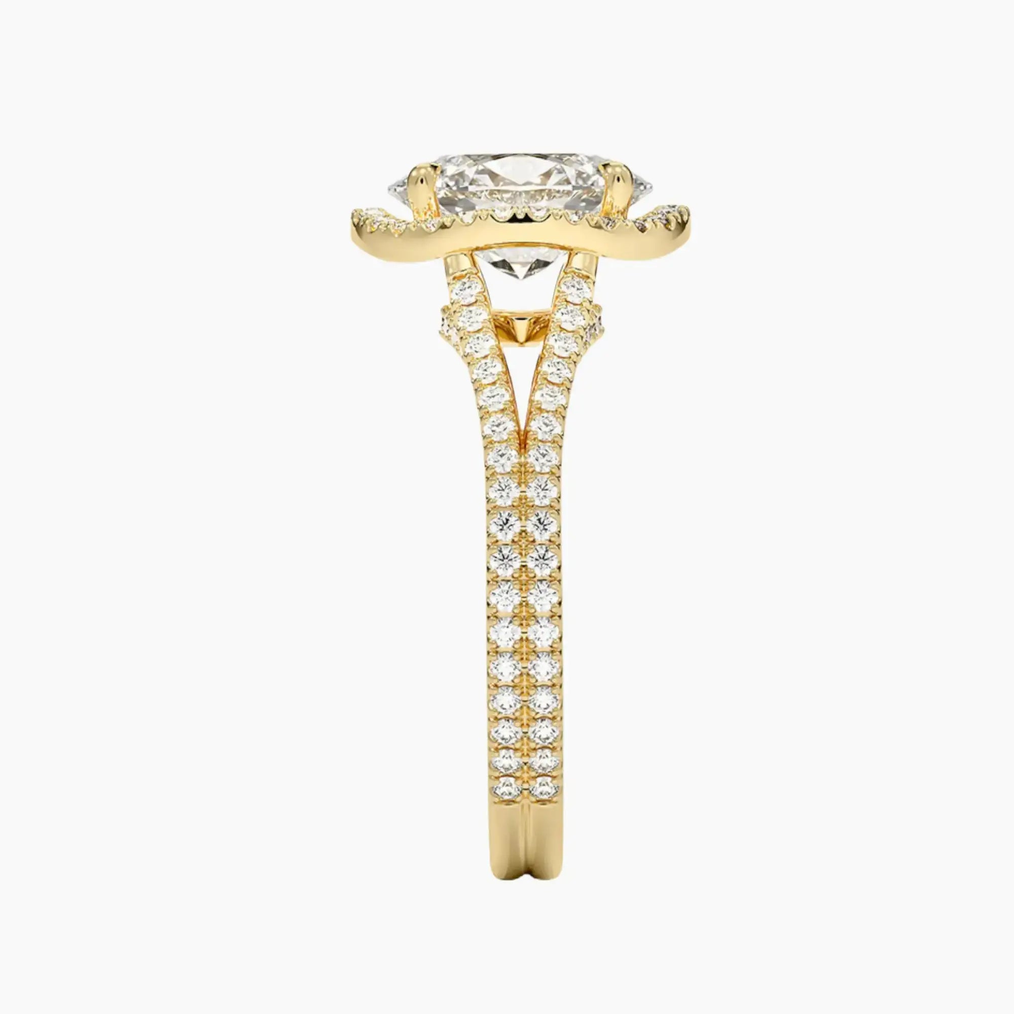 Zephyrine Oval Designer 2 Carat Lab Grown Diamond Engagement Ring in 14K Rose Gold