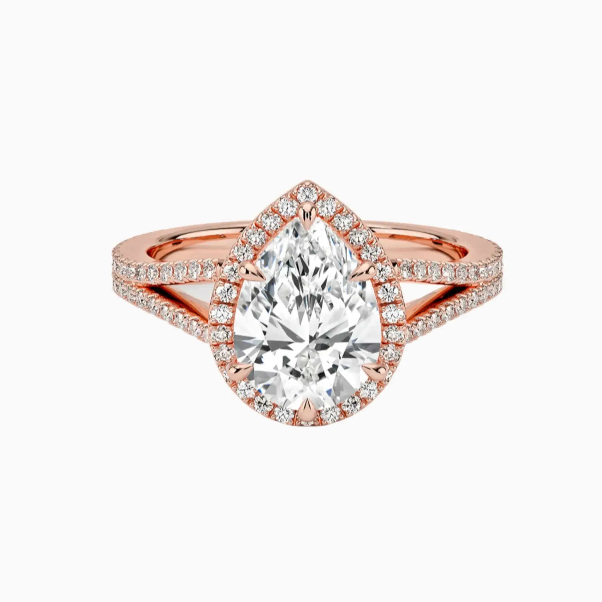 Zephyrine Pear Designer 1.5 Carat Lab Grown Diamond Engagement Ring in 18K White Gold
