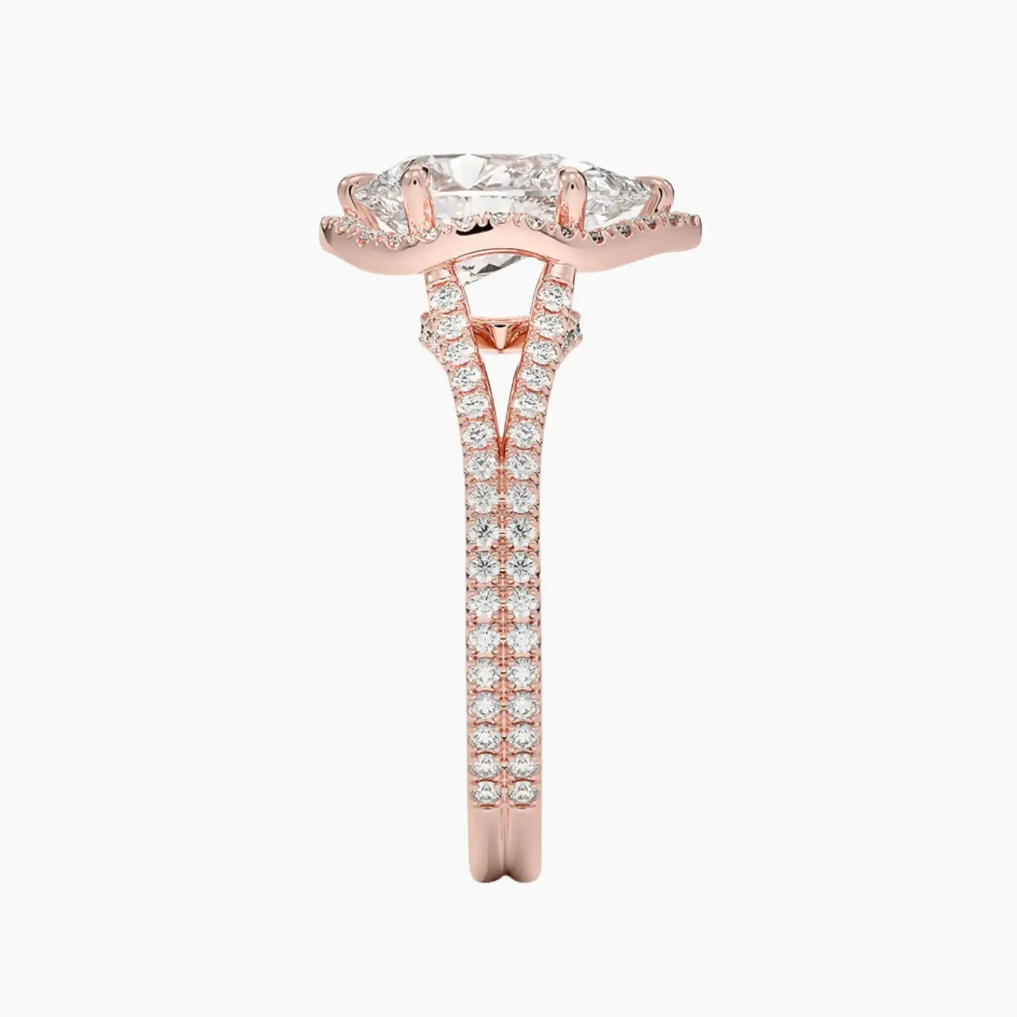 Zephyrine Pear Designer 2 Carat Lab Grown Diamond Engagement Ring in 18K Rose Gold