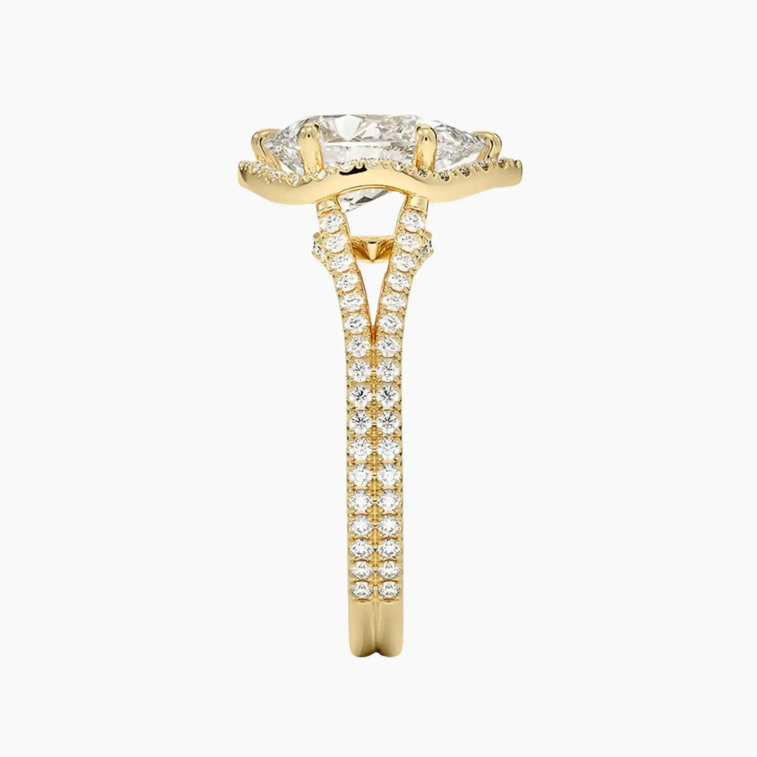 Zephyrine Pear Designer 1 Carat Lab Grown Diamond Engagement Ring in 14K Rose Gold