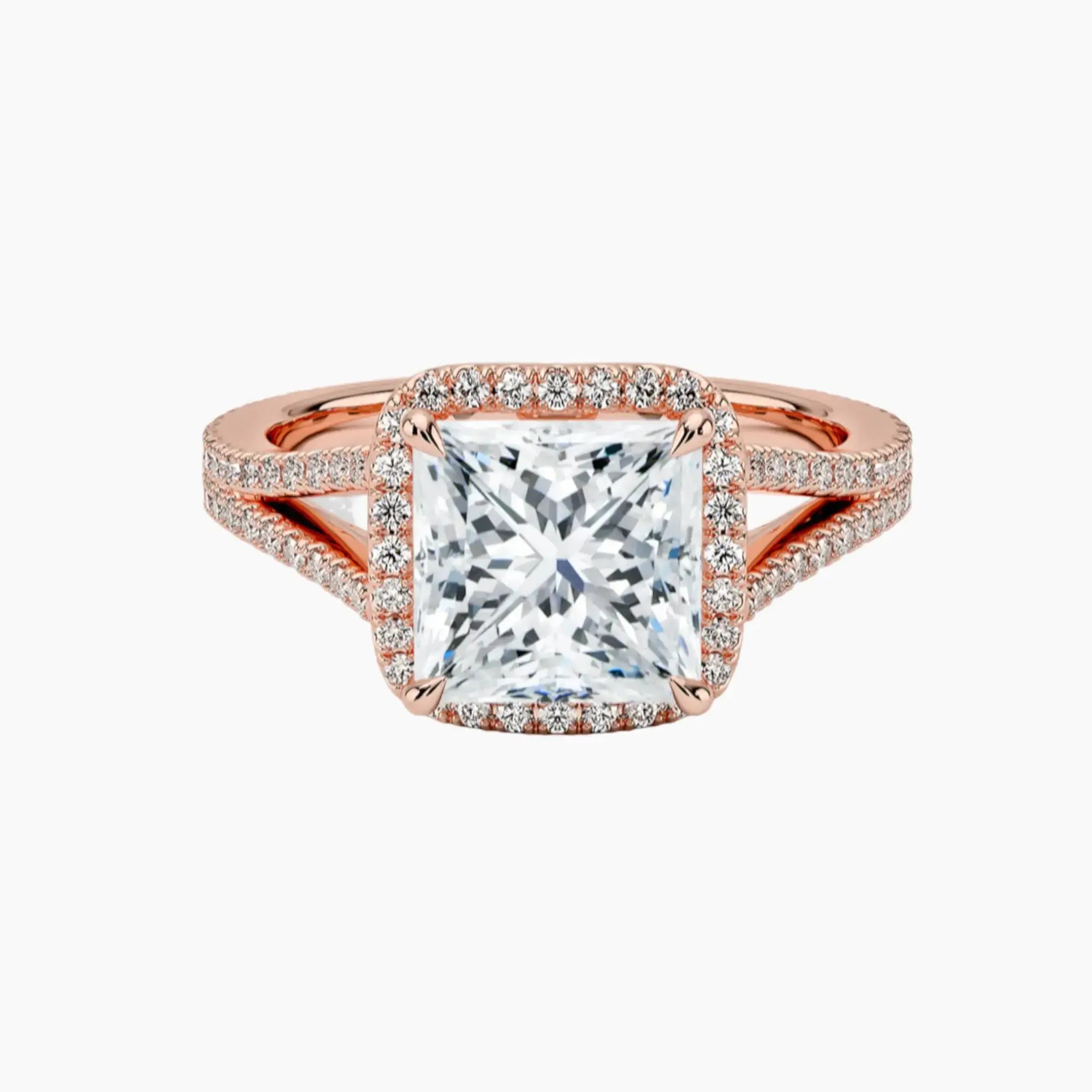 Zephyrine Princess Designer 1 Carat Lab Grown Diamond Engagement Ring in 14K White Gold