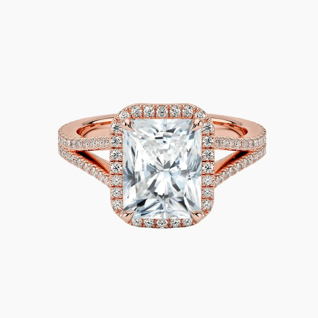 Zephyrine Radiant Designer Diamond Ring Setting in 14K Rose Gold