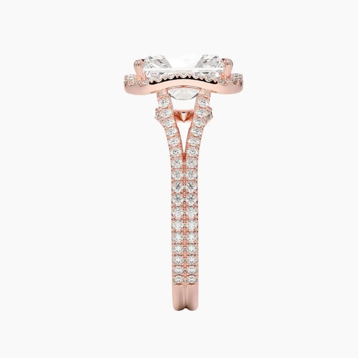 Zephyrine Radiant Designer 2.5 Carat Lab Grown Diamond Engagement Ring in 18K Yellow Gold