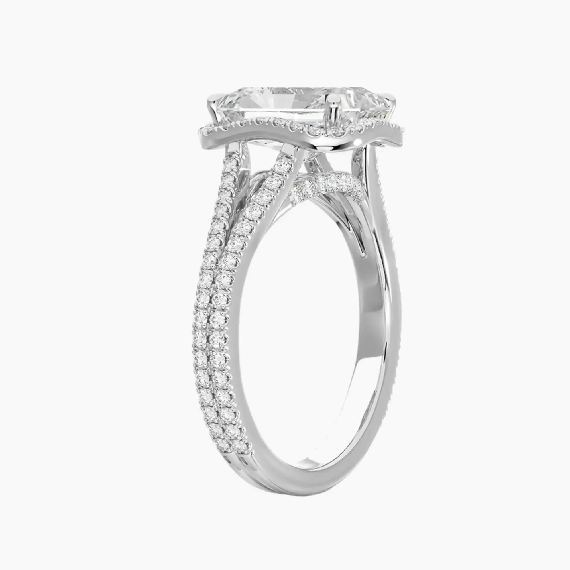 Zephyrine Radiant Designer Diamond Ring Setting in 18K Rose Gold