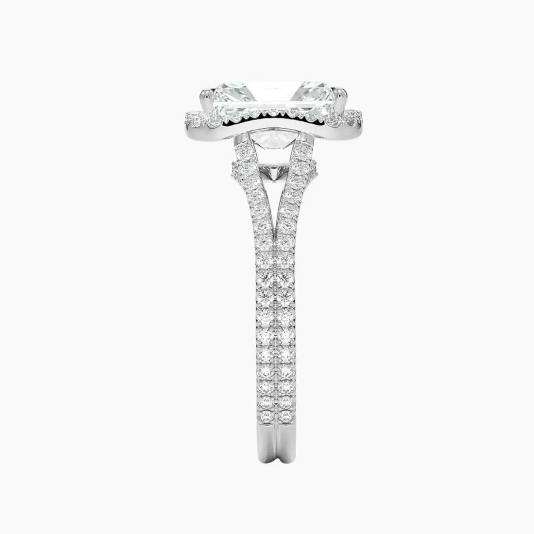 Zephyrine Radiant Designer Diamond Ring Setting in 18K Yellow Gold