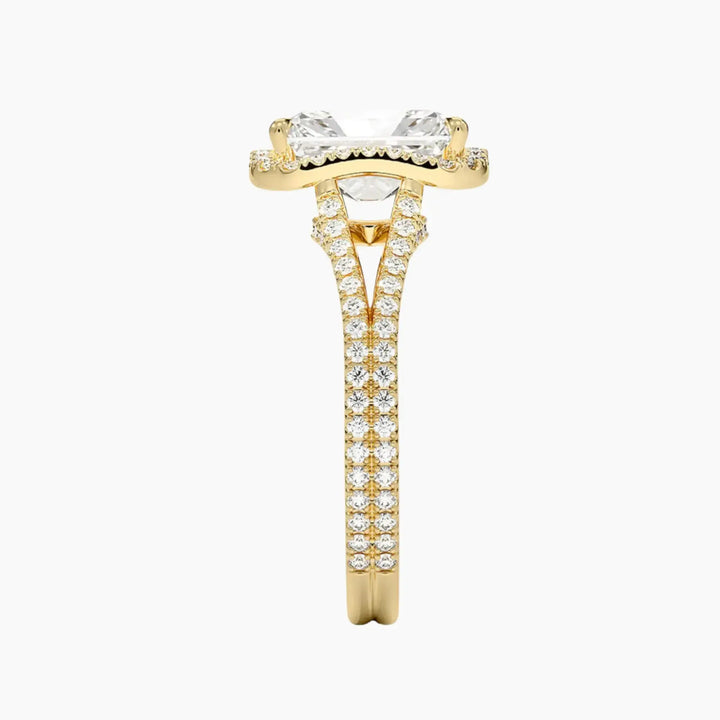Zephyrine Radiant Designer 2 Carat Lab Grown Diamond Engagement Ring in 18K Rose Gold