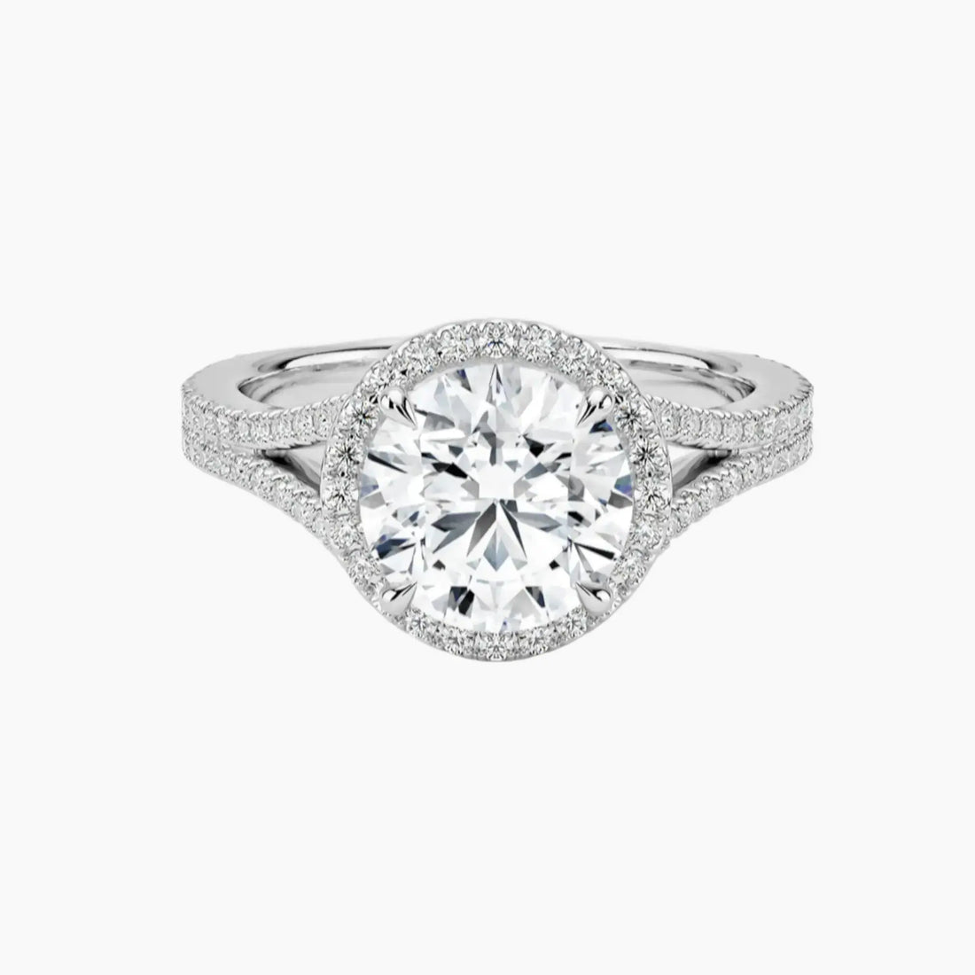 Zephyrine Round Designer 1.5 Carat Lab Grown Diamond Engagement Ring in 18K Rose Gold