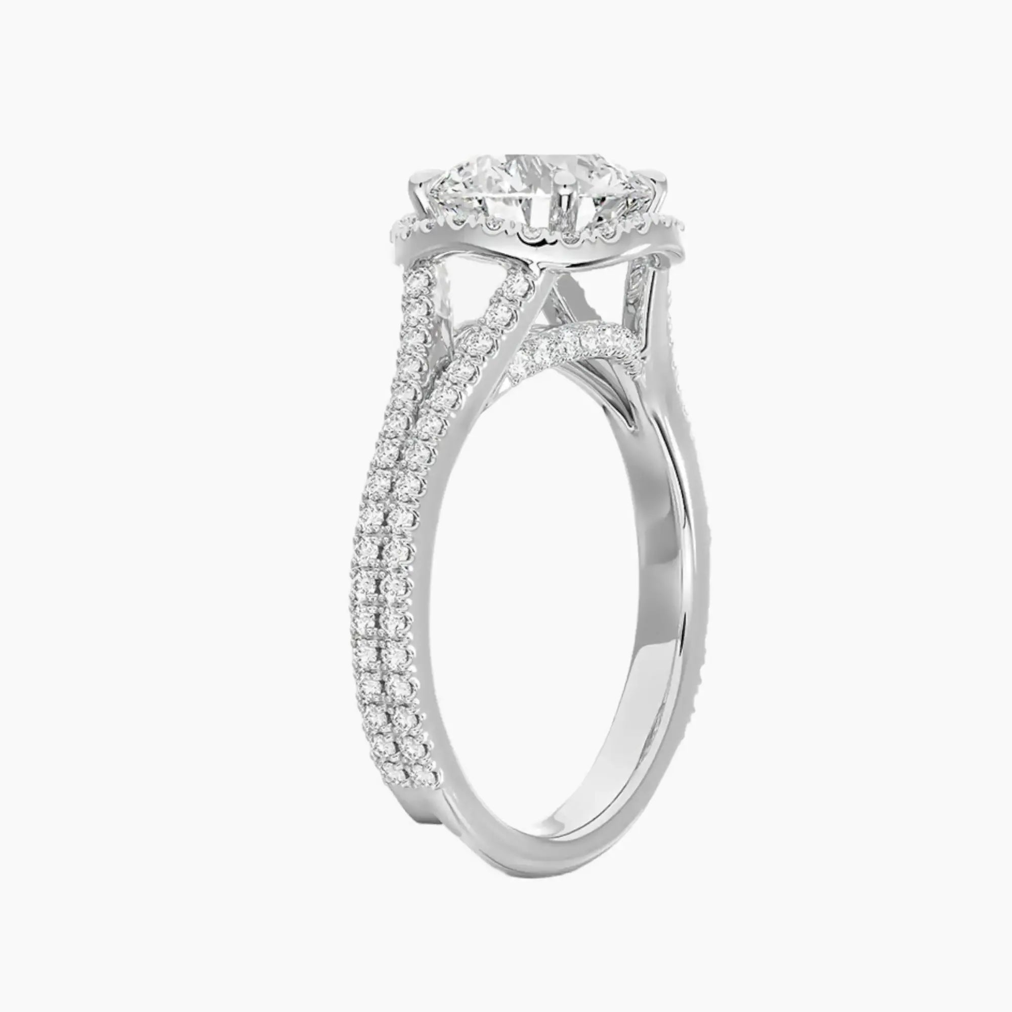 Zephyrine Round Designer 1.5 Carat Lab Grown Diamond Engagement Ring in 14K Rose Gold