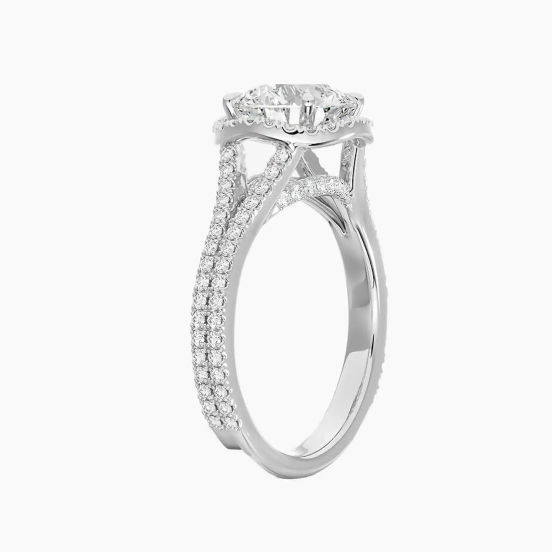 Zephyrine Round Designer 1.5 Carat Lab Grown Diamond Engagement Ring in 14K Rose Gold