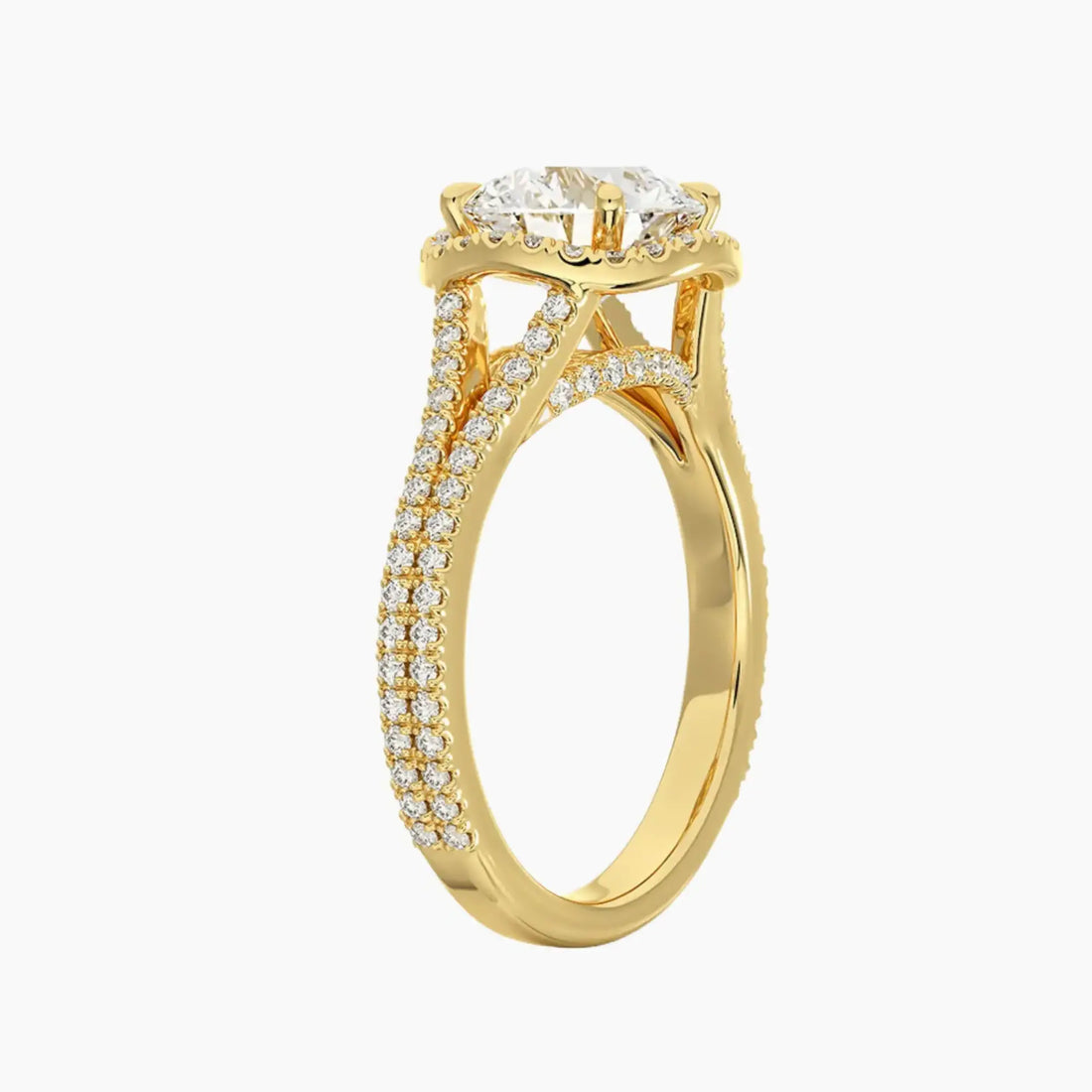 Zephyrine Round Designer 2.5 Carat Lab Grown Diamond Engagement Ring in 18K Rose Gold