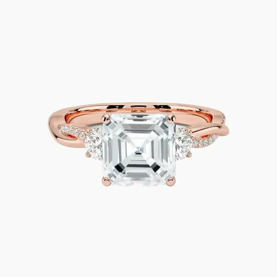 Calista Twisted Asscher Designer 1.5 Carat Lab Grown Diamond Engagement Ring in 18K Yellow Gold