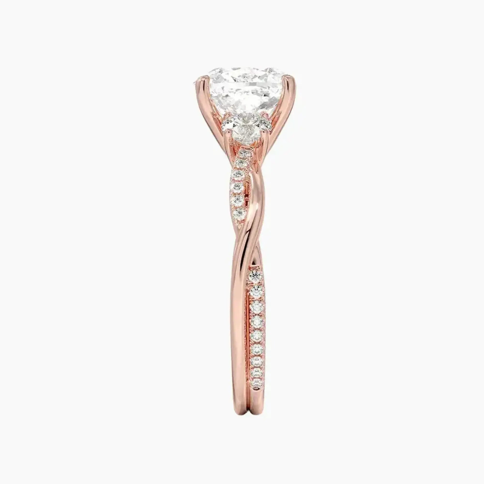 Calista Twisted Cushion Designer Diamond Ring Setting in 18K Yellow Gold