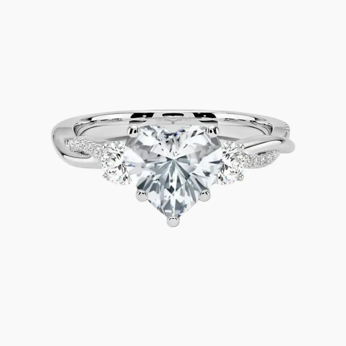 Calista Twisted Heart Designer 3 Carat Lab Grown Diamond Engagement Ring in 14K Rose Gold