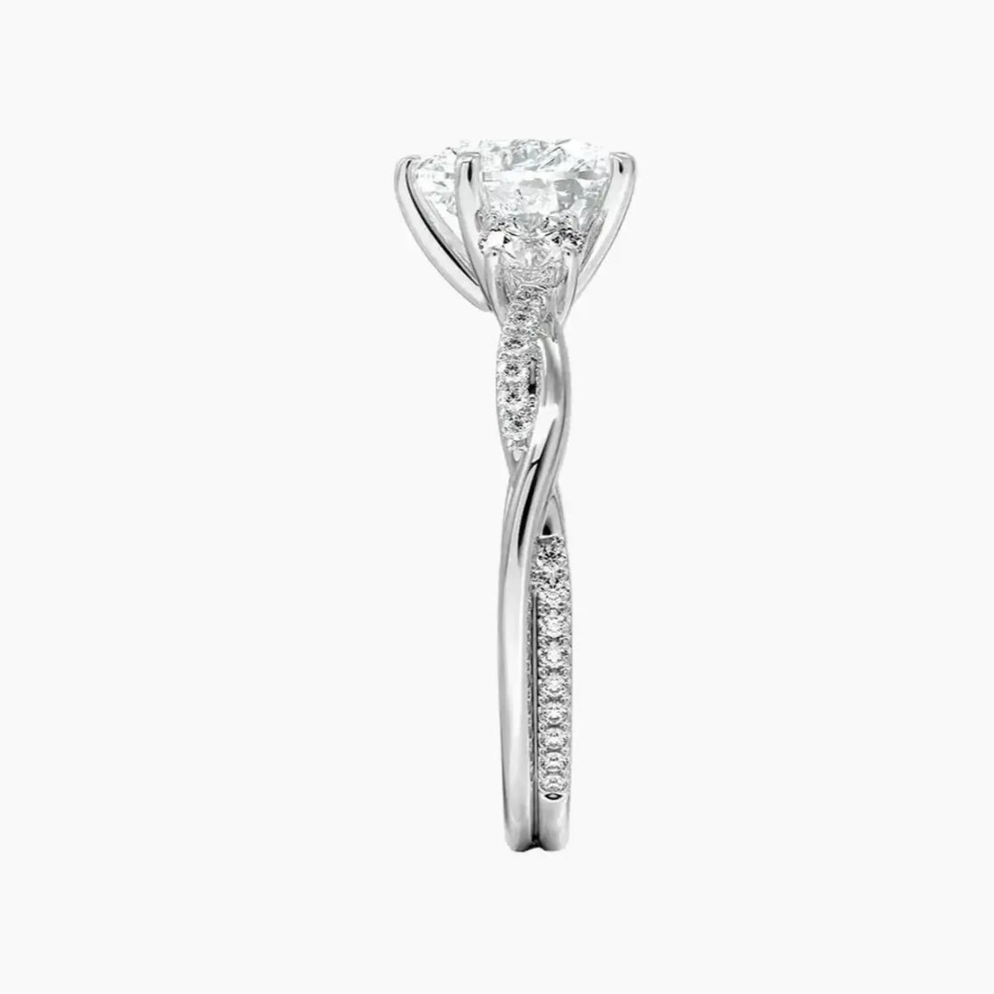 Calista Twisted Heart Designer Diamond Ring Setting in 18K Yellow Gold