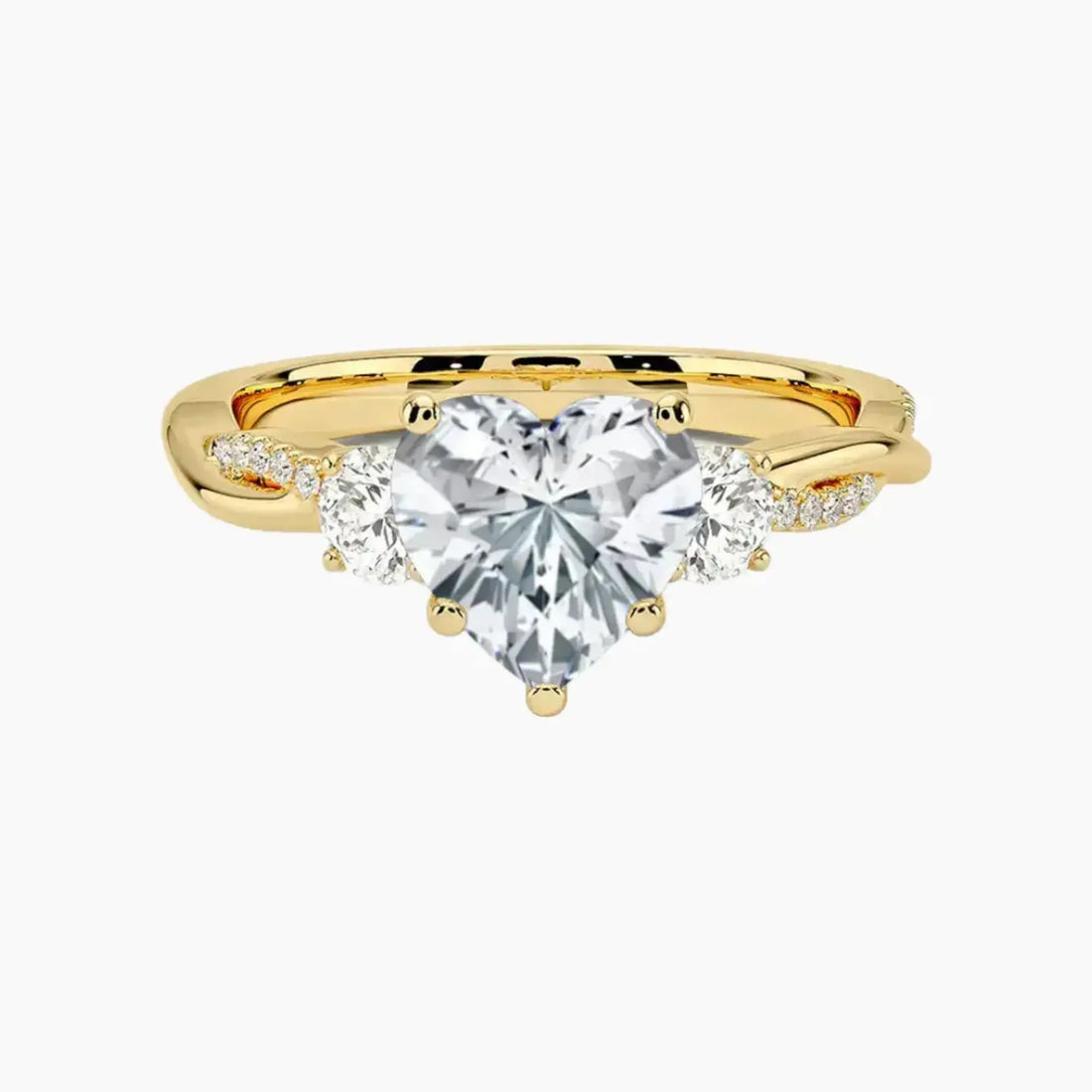 Calista Twisted Heart Designer 1.5 Carat Lab Grown Diamond Engagement Ring in 18K Rose Gold