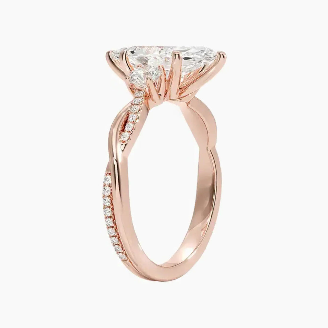 Calista Twisted Marquise Designer Diamond Ring Setting in 18K Yellow Gold