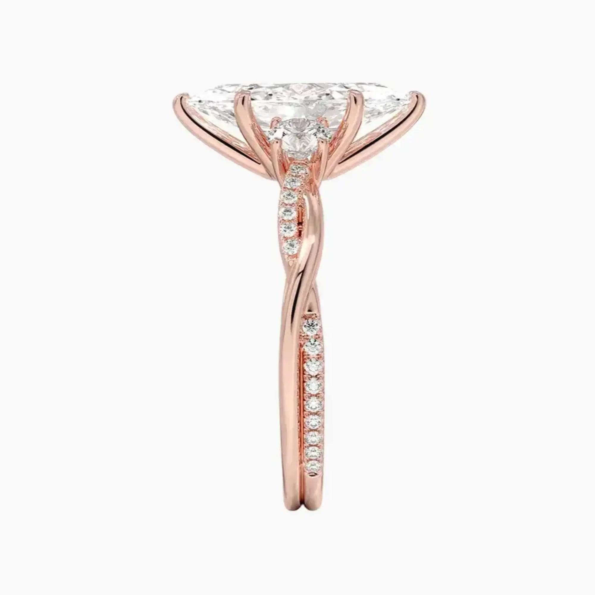 Calista Twisted Marquise Designer 1.5 Carat Lab Grown Diamond Engagement Ring in 18K Yellow Gold
