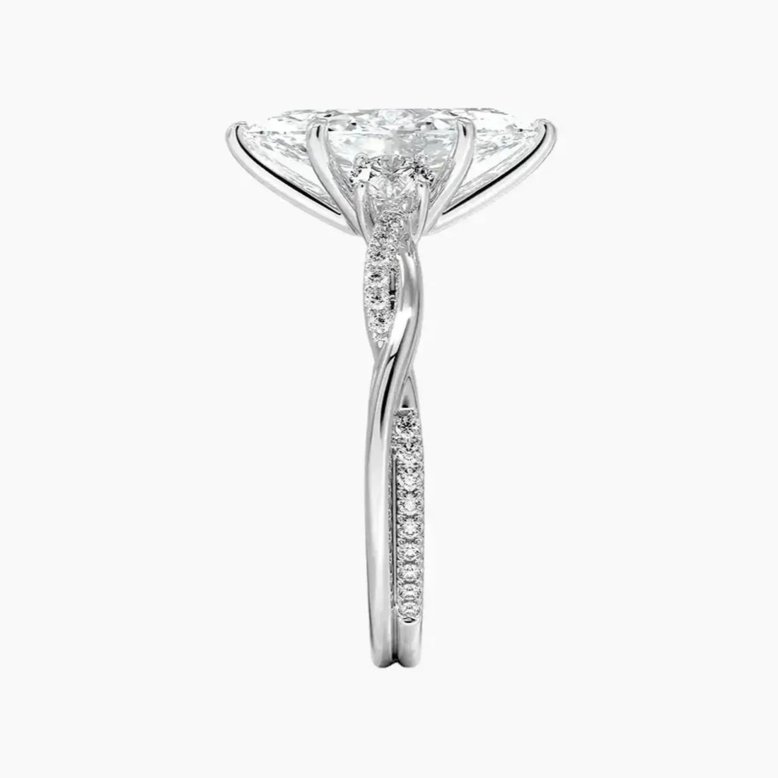 Calista Twisted Marquise Designer 3 Carat Lab Grown Diamond Engagement Ring in 18K Yellow Gold