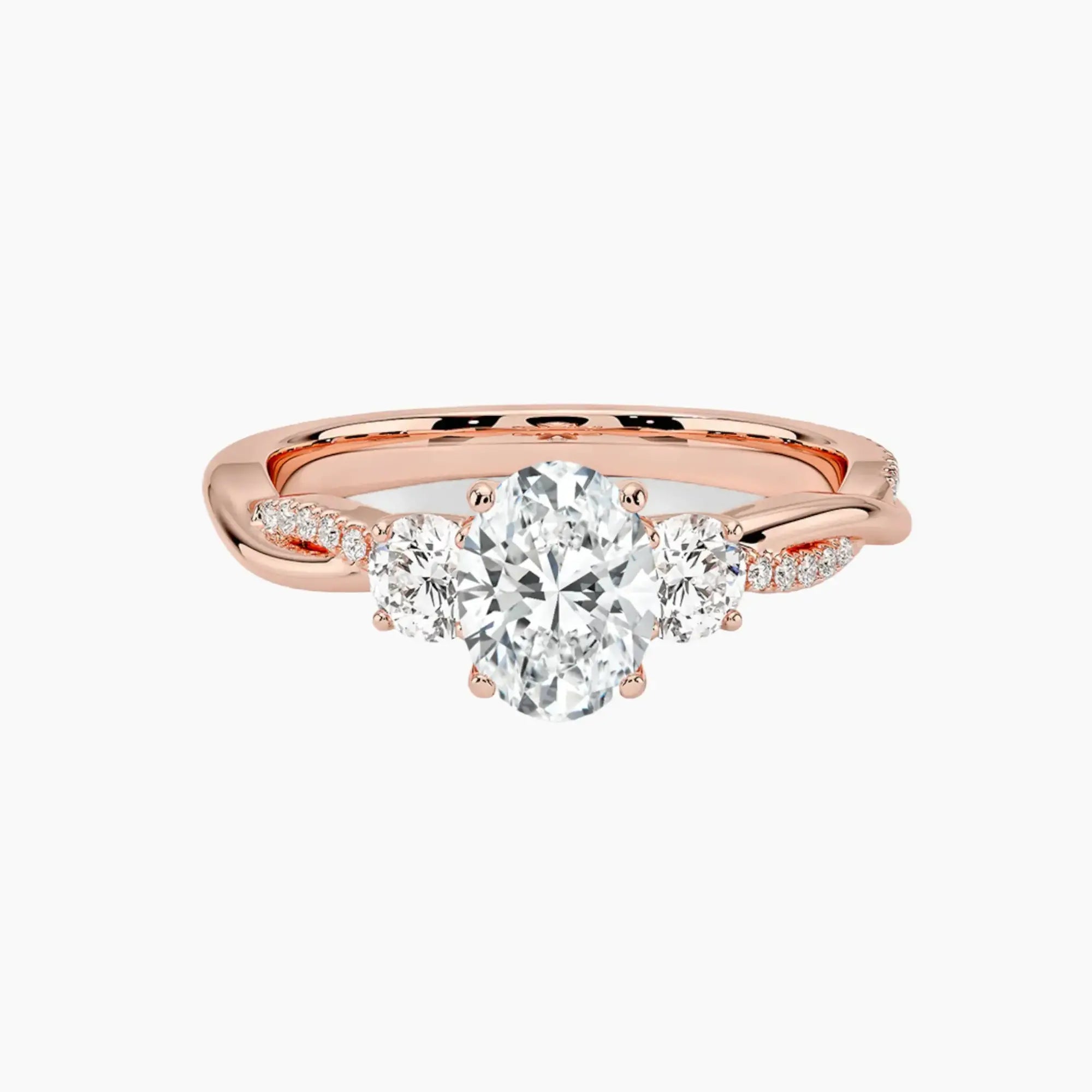 Calista Twisted Oval Designer 1 Carat Lab Grown Diamond Engagement Ring in 18K Yellow Gold